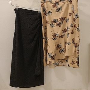 Set of Banana Republic Black Pink Midi Skirts Sz 8